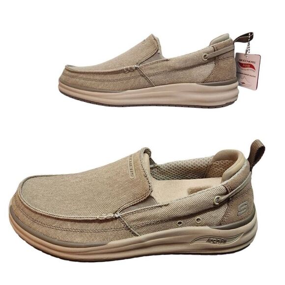 Skechers Arch Fit Melo Port Bow Shoes taupe size 9 - Picture 1 of 12